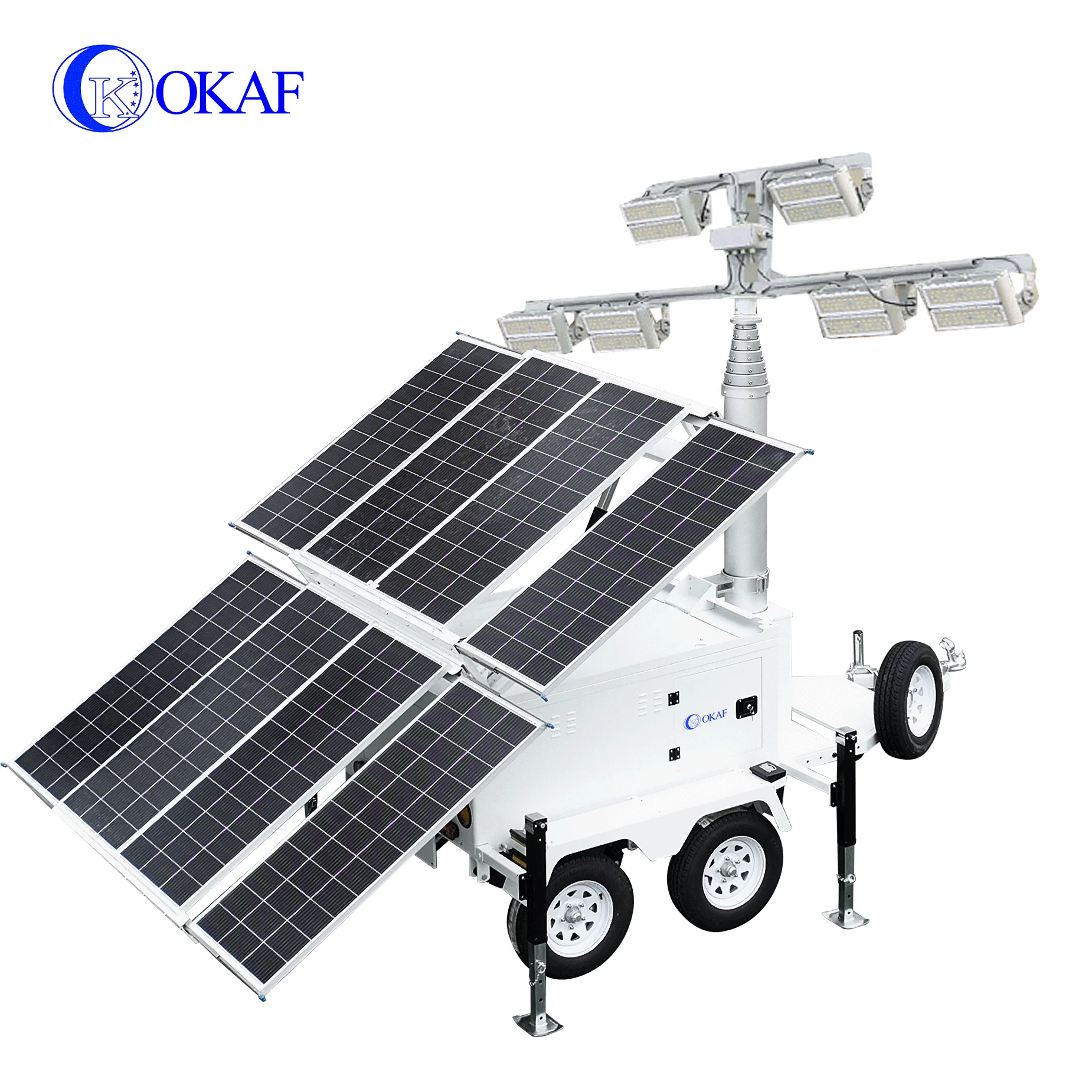 10m hydraulic high mast led light solar power mobile flood light tower temporary lighting for rent