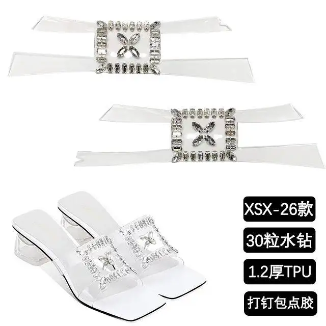 Rhinestone Shoes Vamp Sandals Upper Decorative Strip shoe decorative Accessories for women