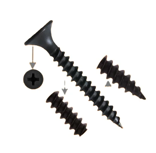 Sunpoint Custom Wholesale Hardware Furniture Self Tapping Gypsum Phosphated Black Manufacturers Flat Head Screws Drywall Screw