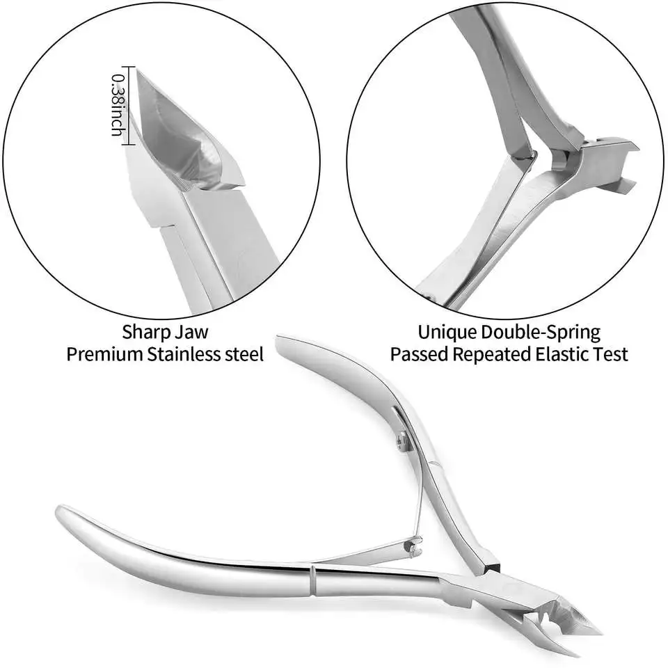 3 Pcs Manicure Set Stainless Steel Nail Cuticle Nipper Nail Pusher for Gel Polish Remover