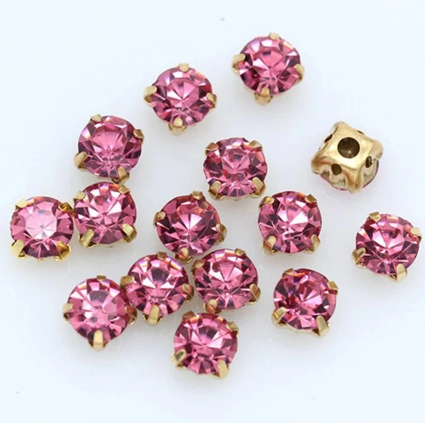 New arrival topz factory sewing on beads heart shape colorful rhinestone claw setting for clothing