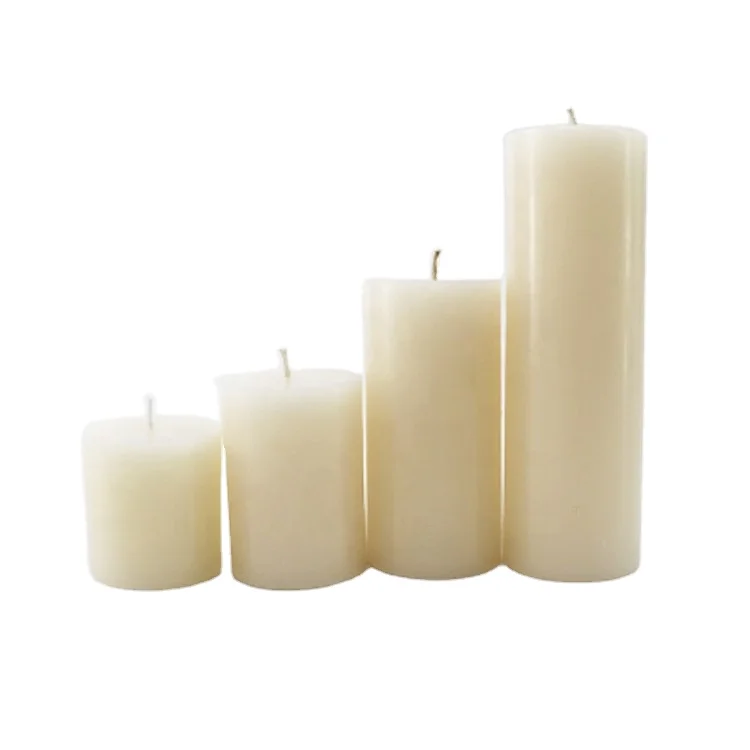 Mega Unscented Hand Poured Round Premium Decor Pillar Candle