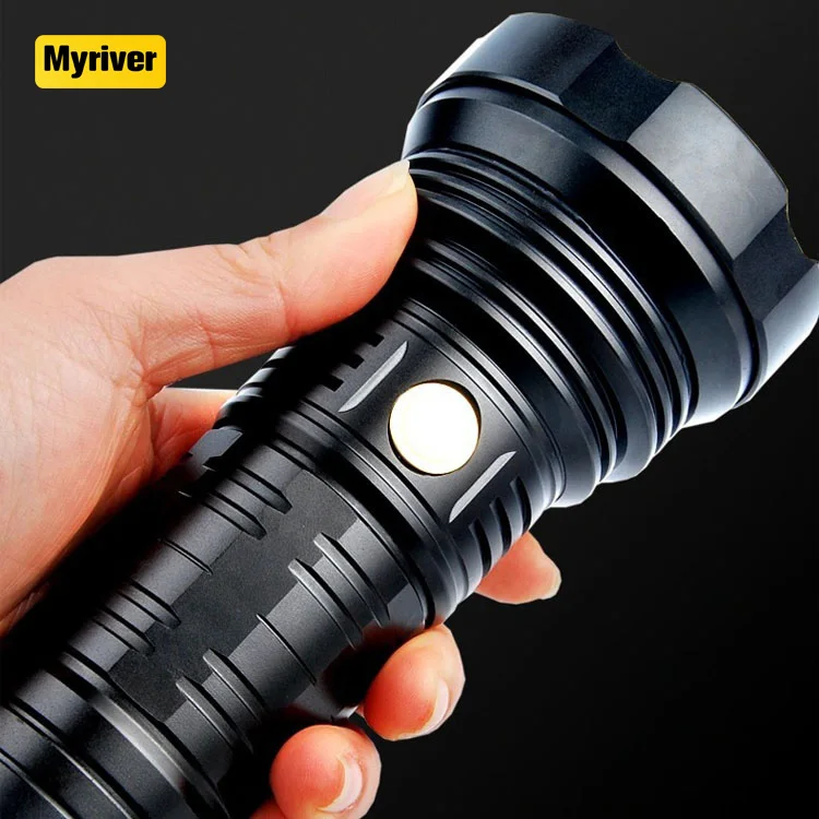 Myriver High Powerful 2000M 2Km Long Range Beam Rechargeable Flashlight, 40W Led 4000 Lumen Spotlight Glowing Torch Light
