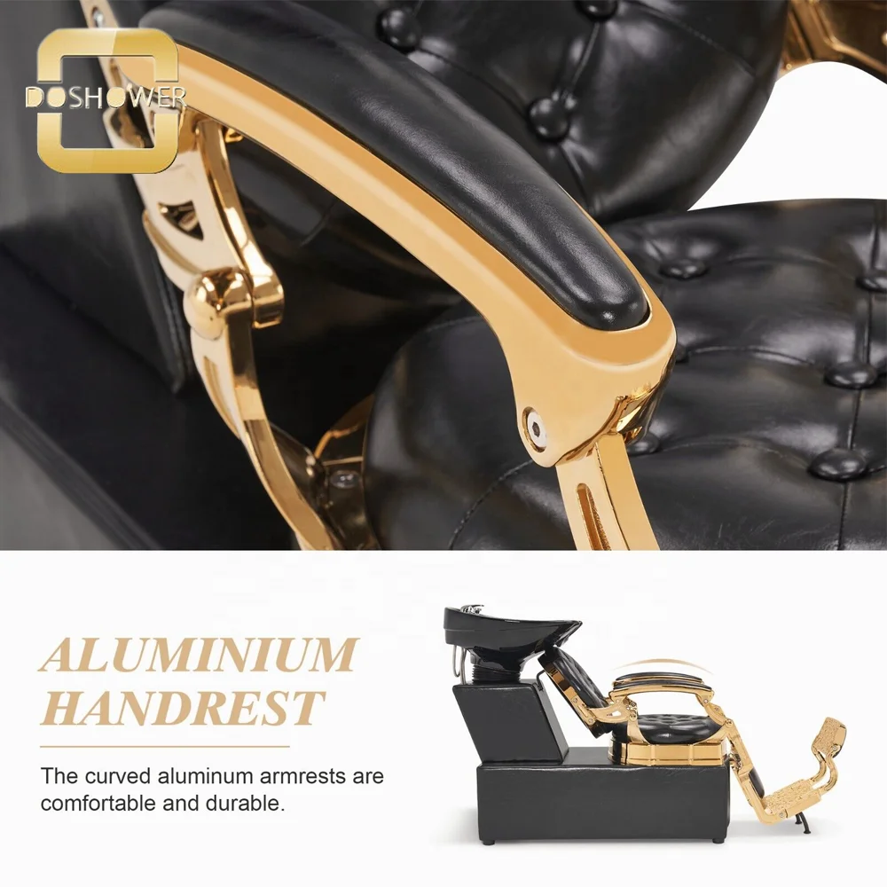 Wholesale Barber Washing Unit With Vintage Salon Hair Washing Station Package For Gold Black Barber Hair Wash Supplier