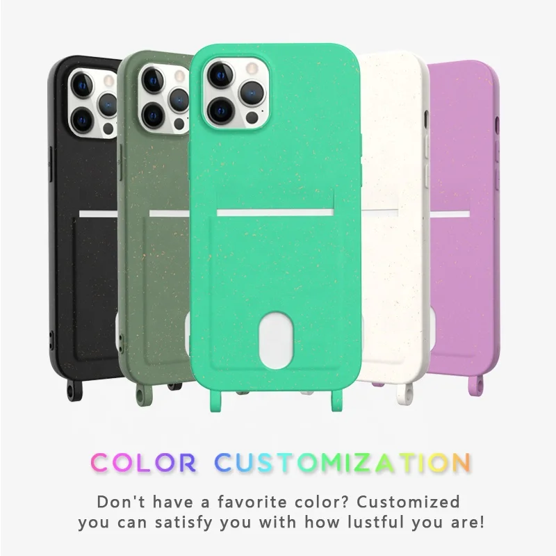 Necklace 11 Strap Recycled Biodegradable Phone Case for Iphone 12 Pro Bumper