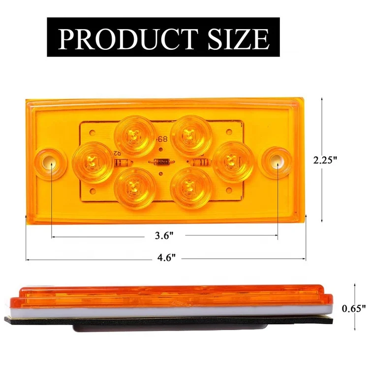 6 LED waterproof truck, truck, RV, trailer roof indicator light, driving warning light