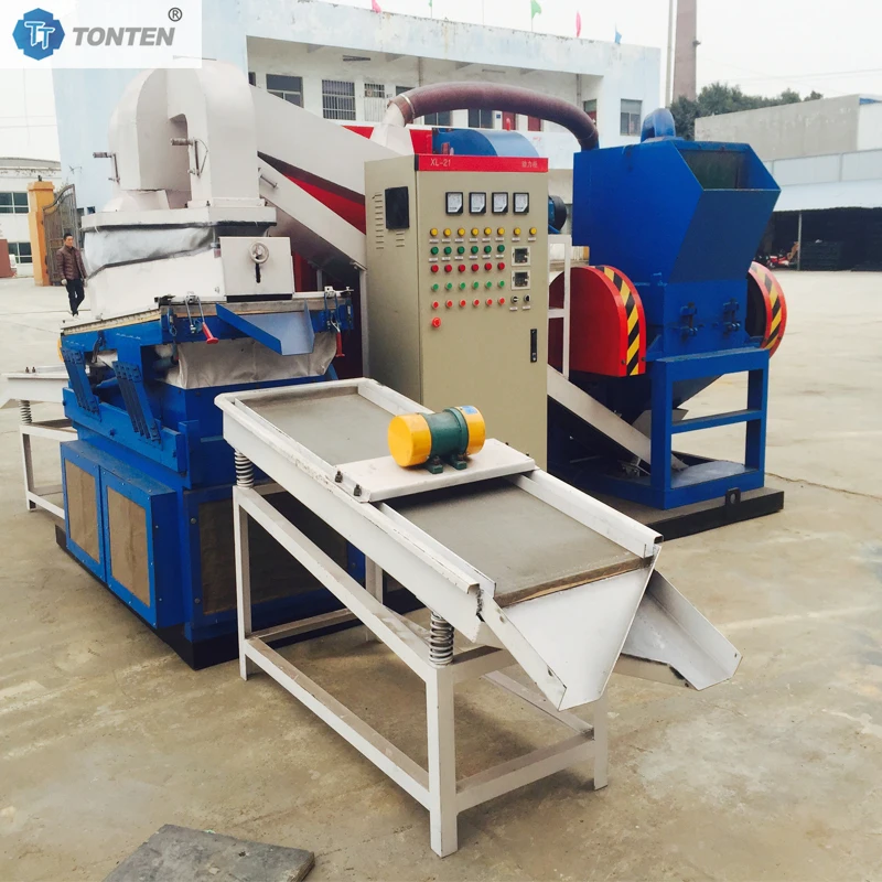 Scrap copper wire recycling peeling crusher aluminum copper metal plastic separation wire granulator machine