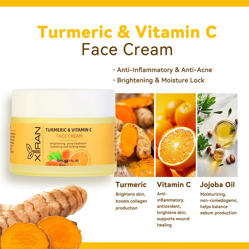 Custom Whitening Skin Care Set Private Label Organic Vitamin C & Turmeric Skin Care Set Turmeric Scrub Face Wash For Oil Control