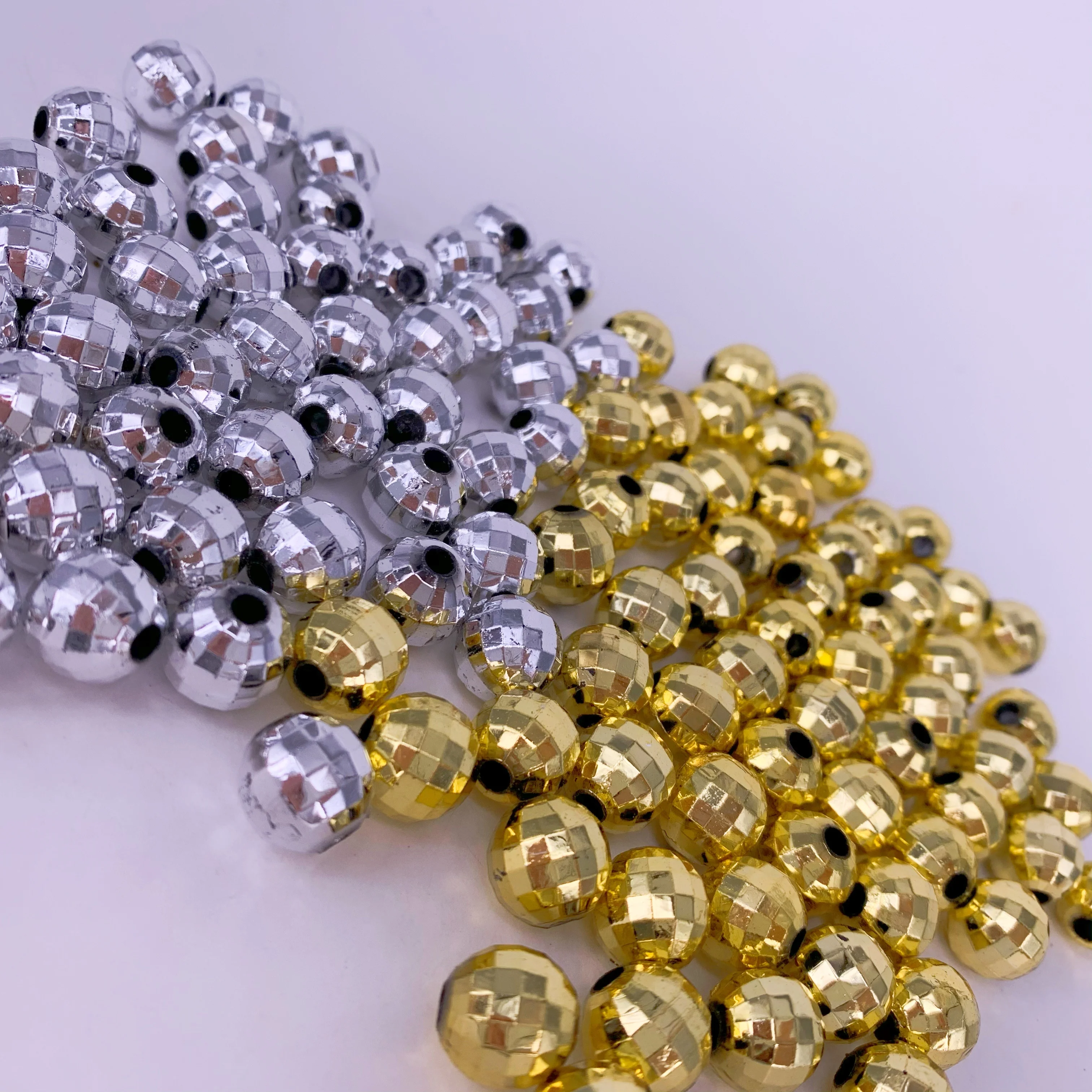 Hot Sell Round Earth Faceted Disco Plastic Beads For Handmade Jewelry