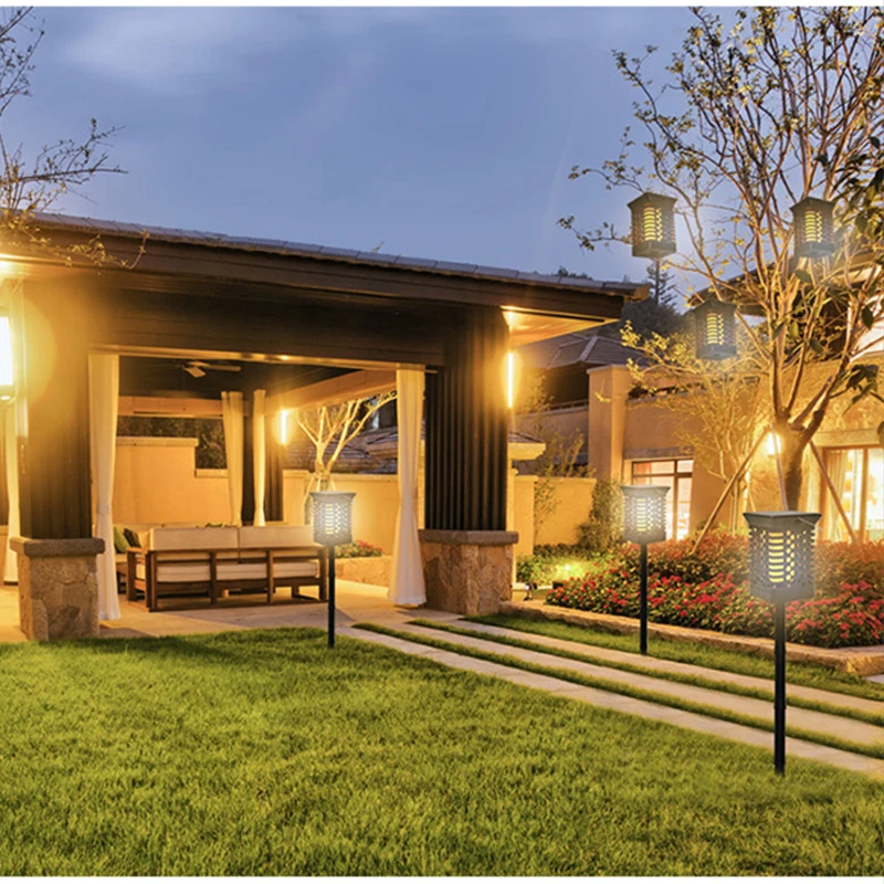 Outdoor Waterproof Solar Decoration Flickering Flame 75 Led Tiki Torches Solar Torch Light For Garden Pathway