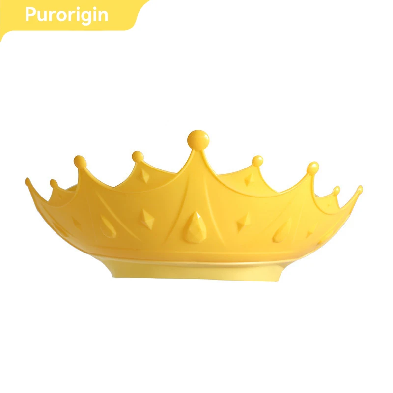 Purorigin Baby Bath Products Adjustable Silicone Children Wash Hair Bathing Protection Hat Crown Shower Cap Baby Bath Cap