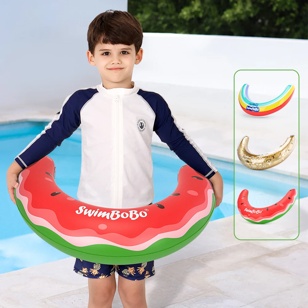 Swimbobo 3-Year-Old PVC Floating Ring Water Toys Smooth Moon Underarm Inflatable Swimming Rings for Children