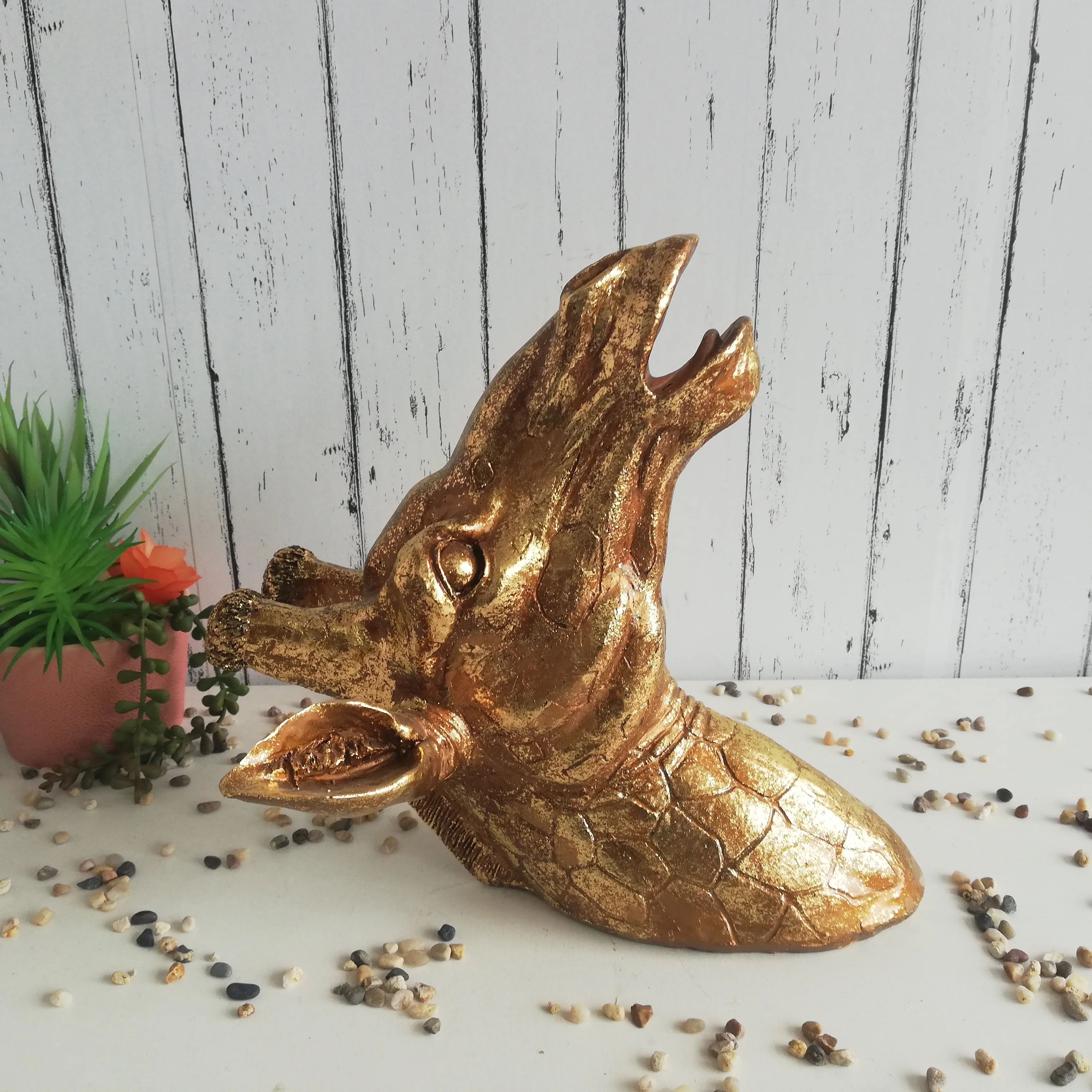 resin giraffe  skull head hanging wall decor Living room Hotel Home decoration pieces wall decoration