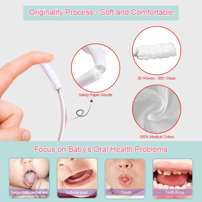 Friendly Gauze Mint medical absorbent Pregnancy tongue Cleaner Disposable Baby