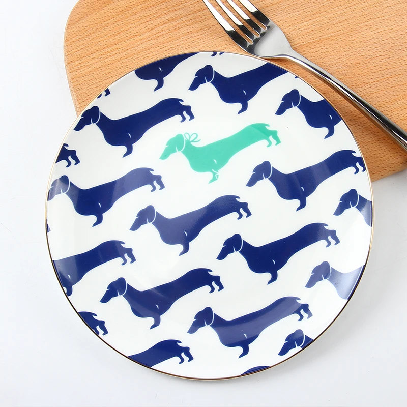 2 Persons Dinner Set pet Design Custom Brand Fine Bone China Dinner Ware Sets