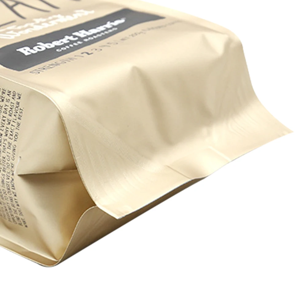 coffee packing aluminum foil coated white paper pouch with aroma valve