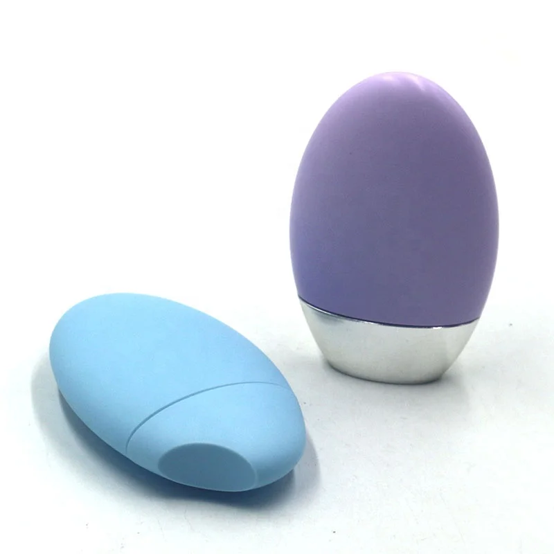 HDPE egg oval shape plastic squeeze sunscreen bottle 50ml 60ml matte hand cream container