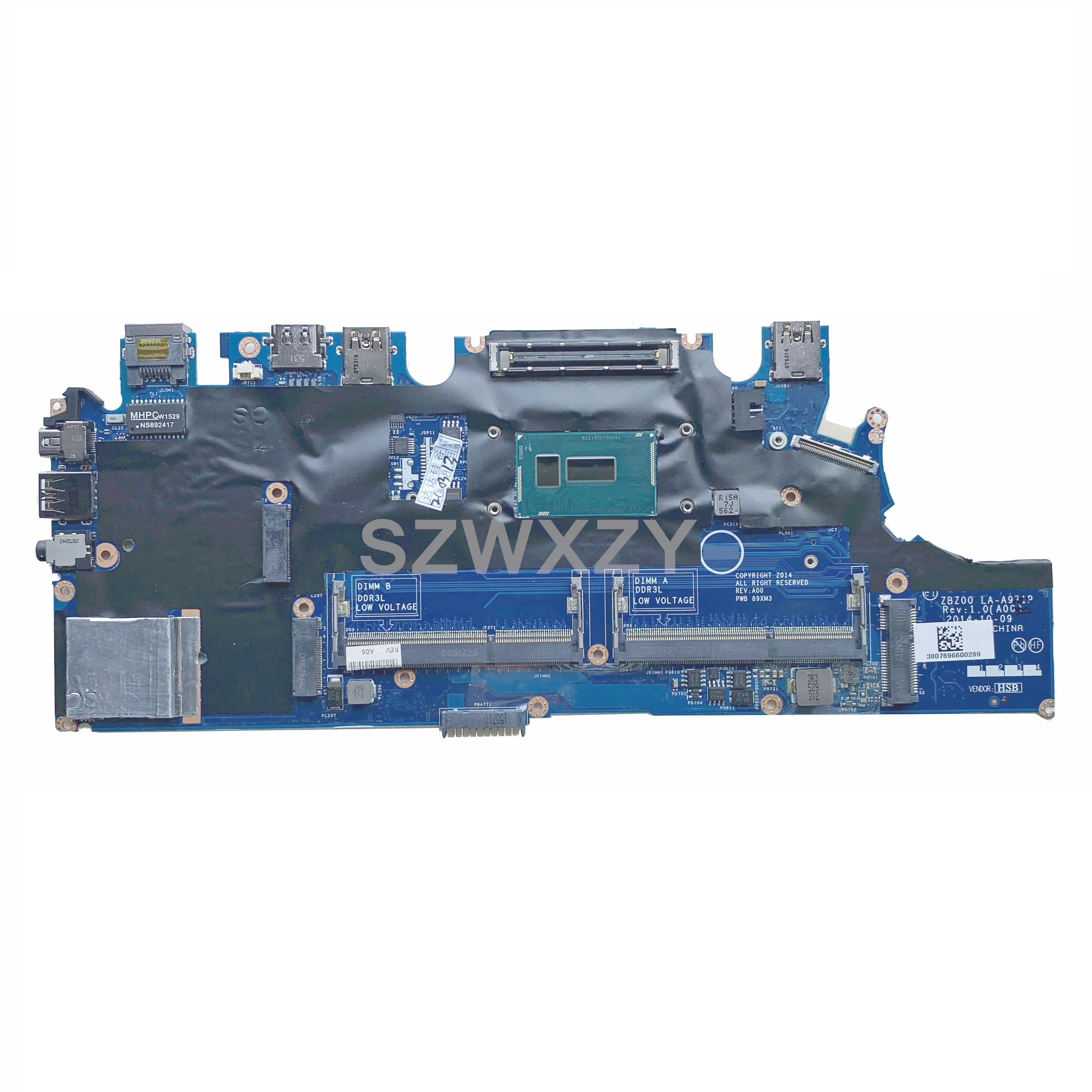 Для DELL Latitude 7250 E7250 Материнская плата ноутбука ZBZ00 LA-A971P с SR23V i7-5600U CN-0TPHC4 0TPHC4