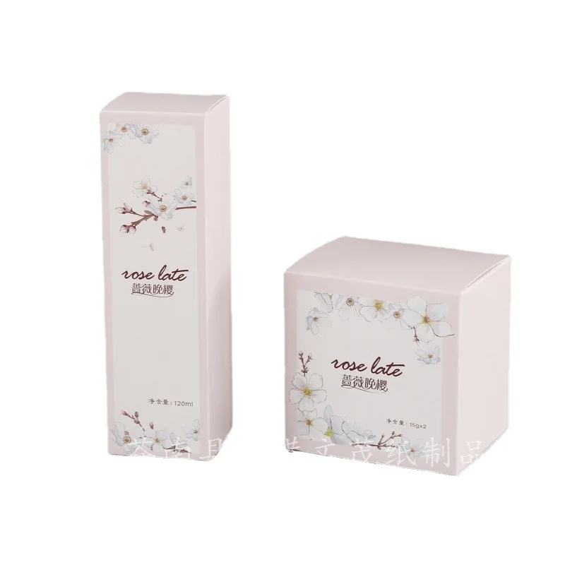 Beautiful Design Essential Oil Face Cream Lotion Cosmetics Folding White Cardboard Packaging Box with External Printing Process