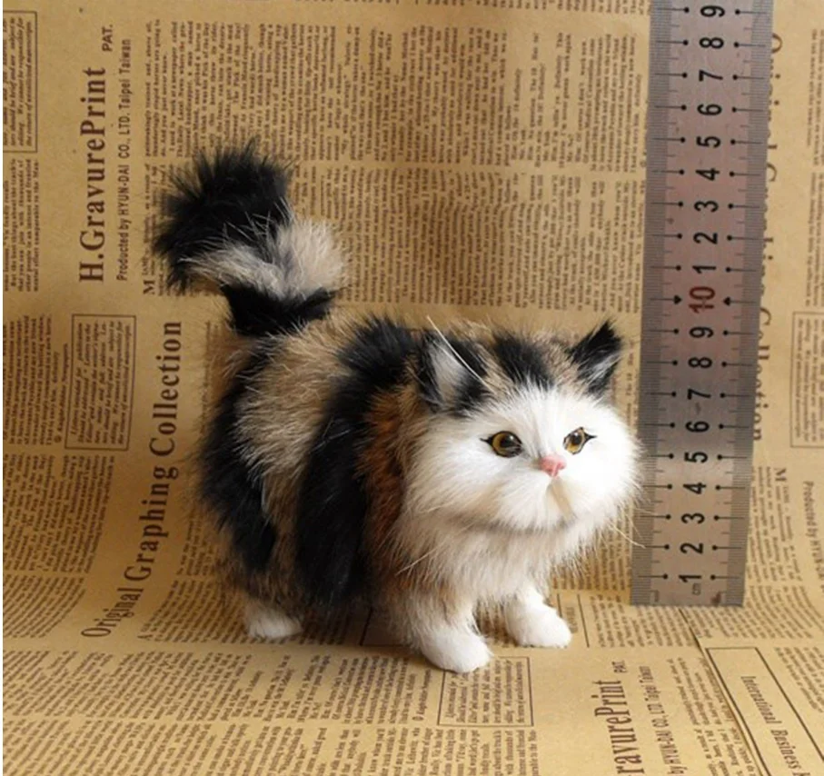 Home Ornements Gift For Girls Birthday Stuffed Real Life Cats Plush Toy Simulation American Shorthair Cute Cat Doll Pet Toys
