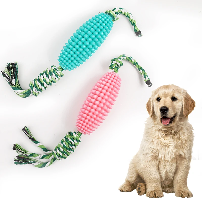 Wellfine 2023 New Pet Toothbrush Toy Clean Teeth Interactive Corn Dog Toys Aggressive Chewers Dog Chew Toy