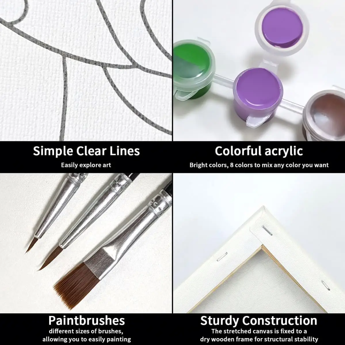 Wholesale DIY Mini Acrylic Paint Set Educational Canvas Painting Kits for Kids