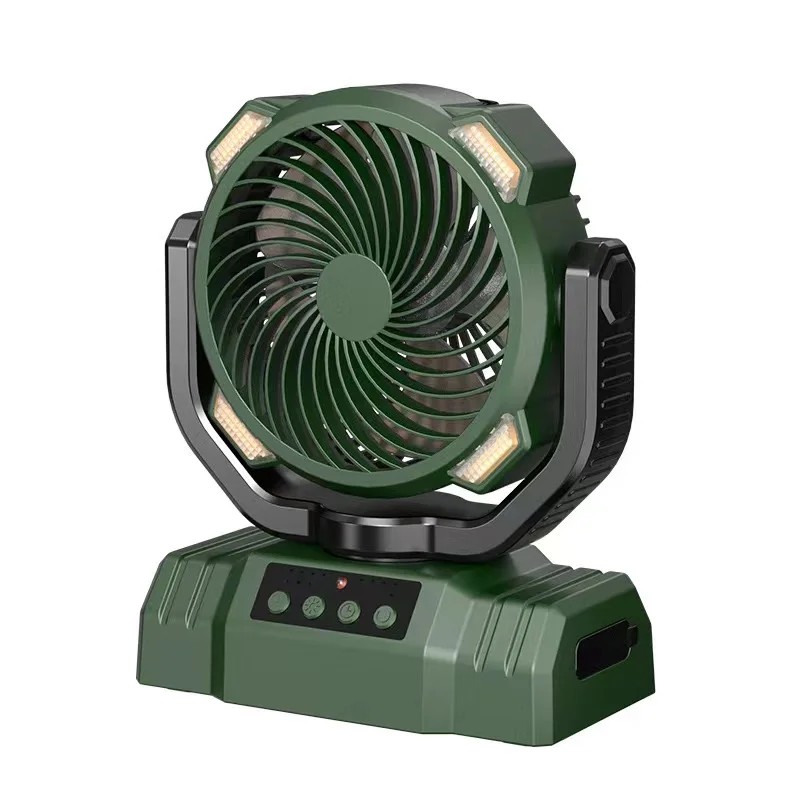 Portable Rechargeable Outdoor Camping Fan USB Table Fan With LED Light And Power Bank For Camping Outdoor