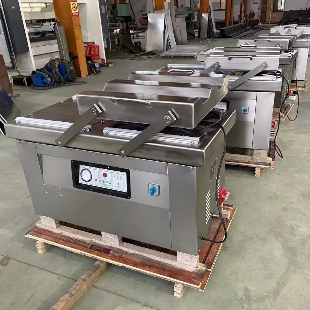 Customized CE Semi Automatic Food Meat Sausage Double Chambers Nitrogen Inflation Vacuum Sealer Machine