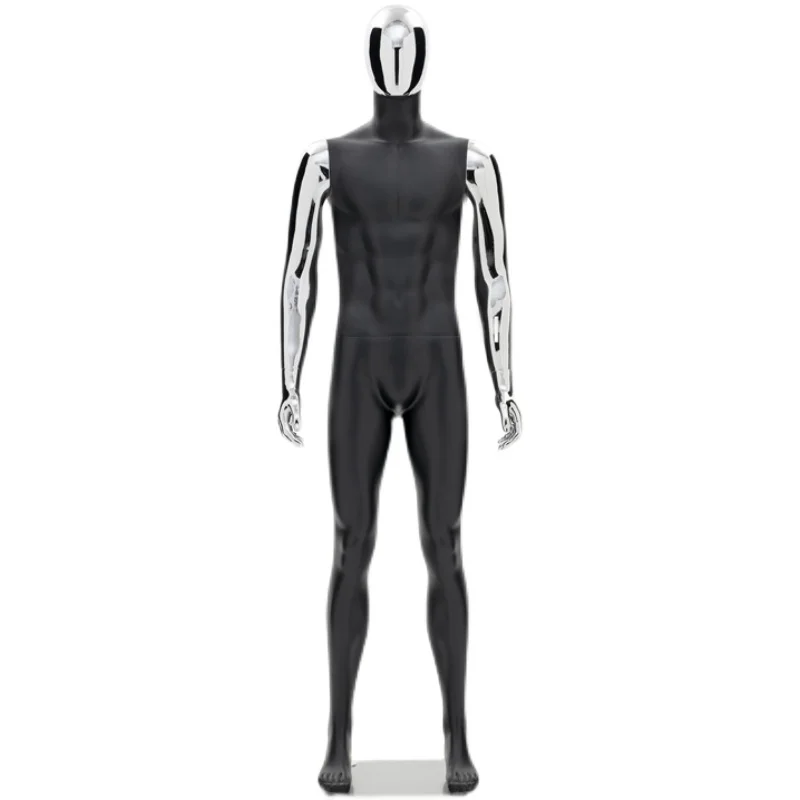 Clothing store artificial muscle sports model props man full body window black mannequins