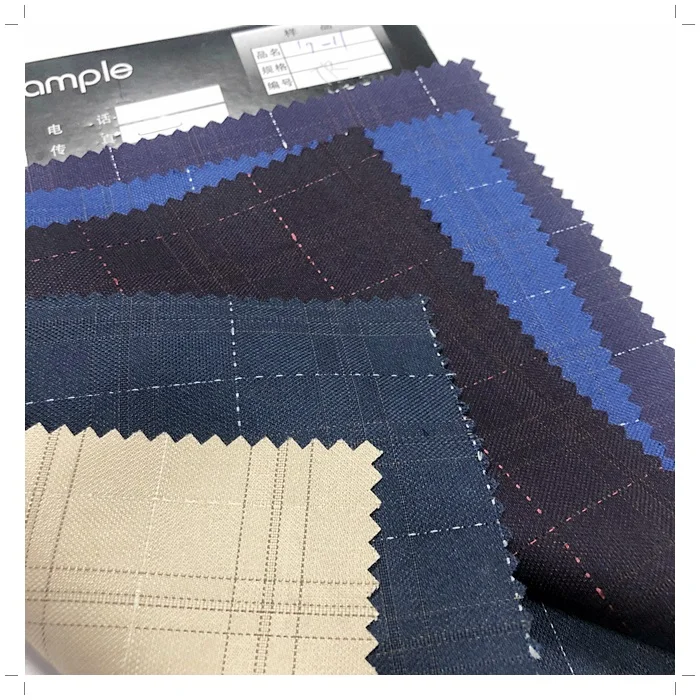 High quality check fabric tr suiting fabric used suits for men