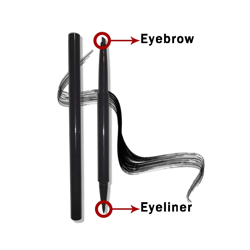 Wholesale no logo liquid eyeliner pencil and eyebrow 2 in 1 products private label waterproof eyeliner