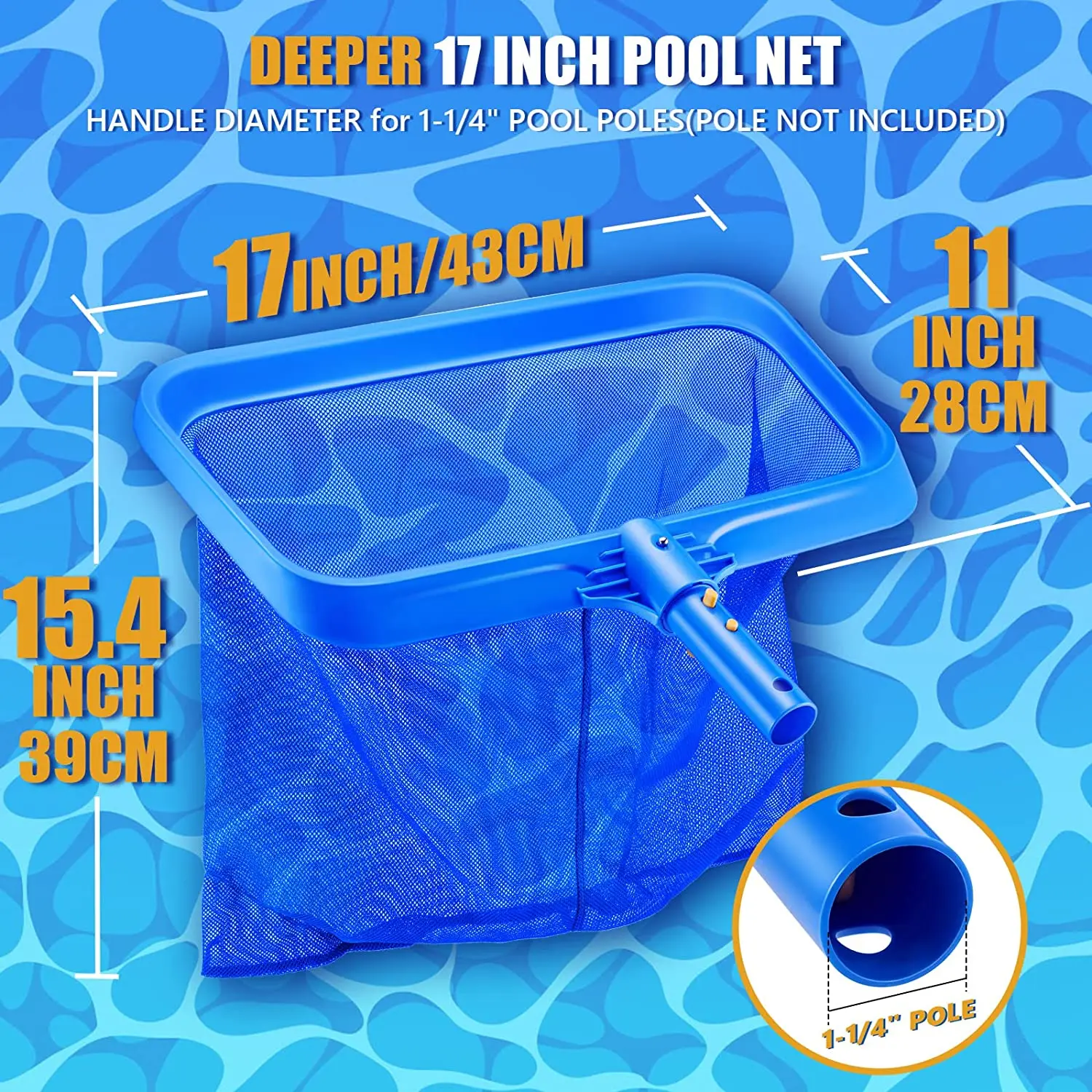 Pool Scoop Net for Cleaning Easy Leaf Scoop and Debris Removal Pool Leaf Net Strong Frame Pool Skimmer Net