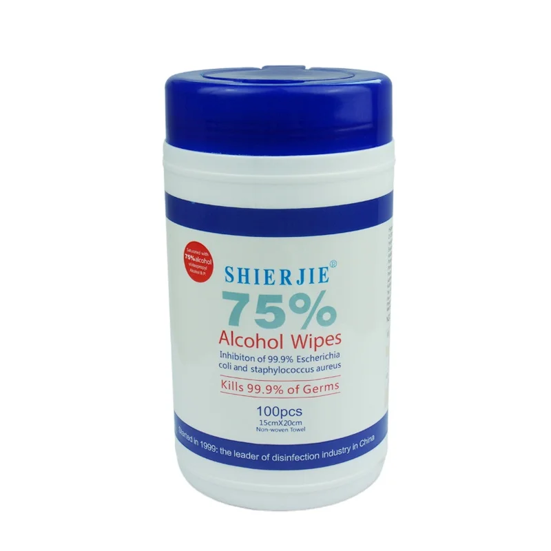 
OEM 100 pcs large barrel anti virus antimicrobial wet wipes for hands and surfaces 
