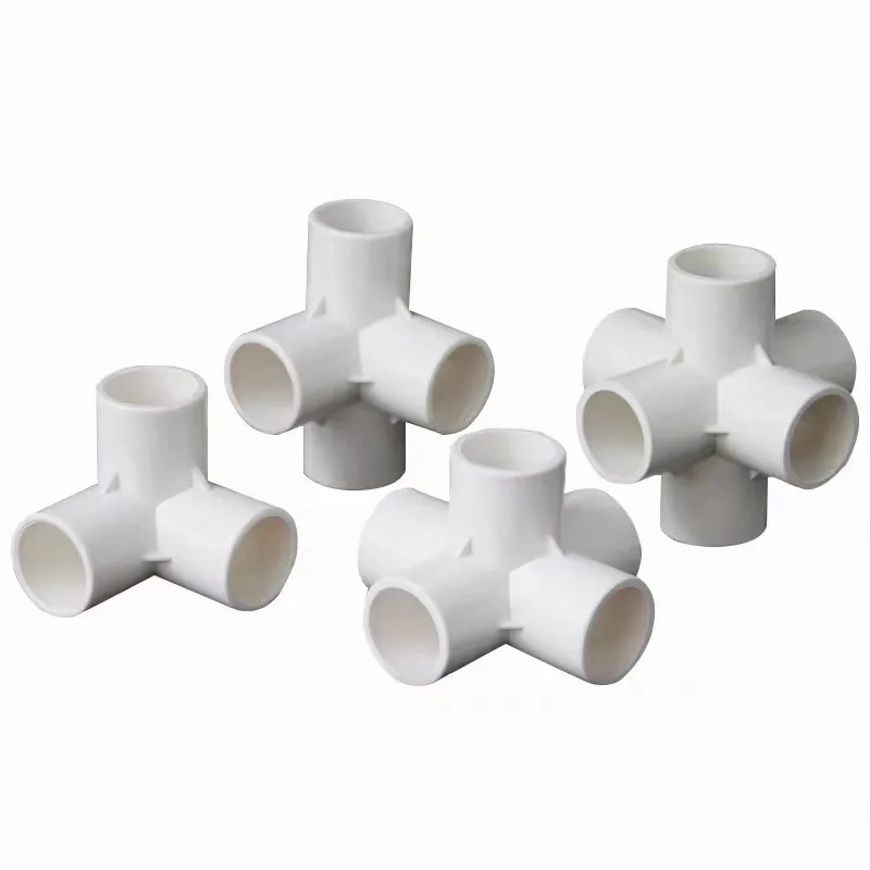 Plastic Pipe Fitting PVC DN110*110  Plastic 5 Ways Water Supply Fitting Straight Equal Cross Tube Round Connector