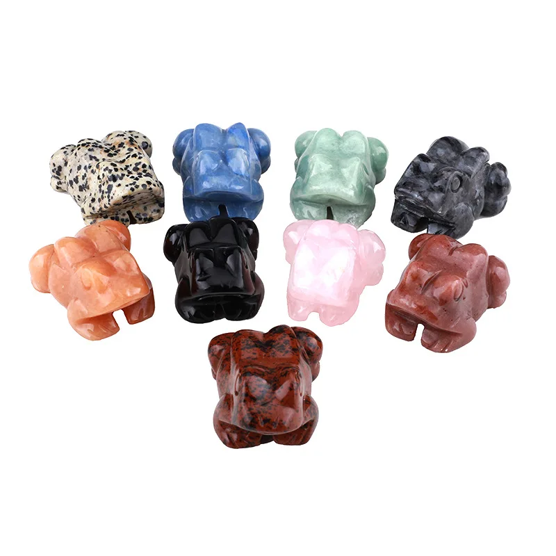2022 Wholesale Natural Crystal Frog Quartz Hand Carved Customized Stone  for Decoration