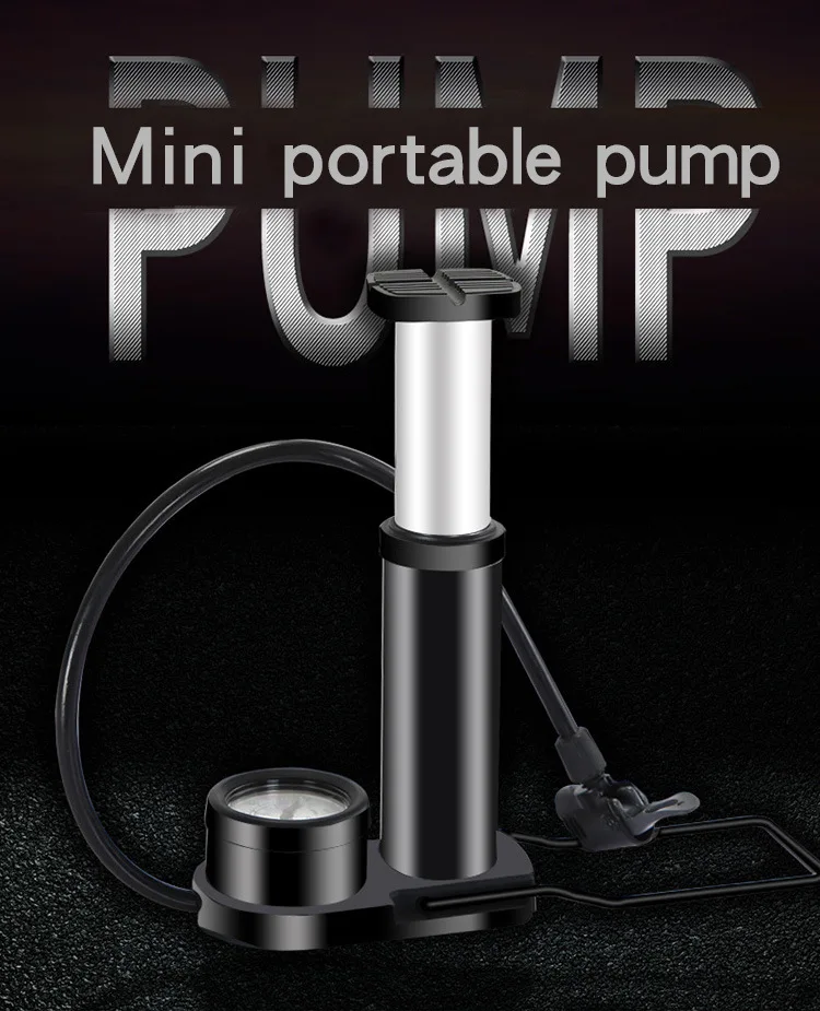 High Pressure Fashion Bike Air Pump Aluminum Mini Bicycle Foot Pumps Portable Cycle Floor Pump For Bike Tires Bicycle parts
