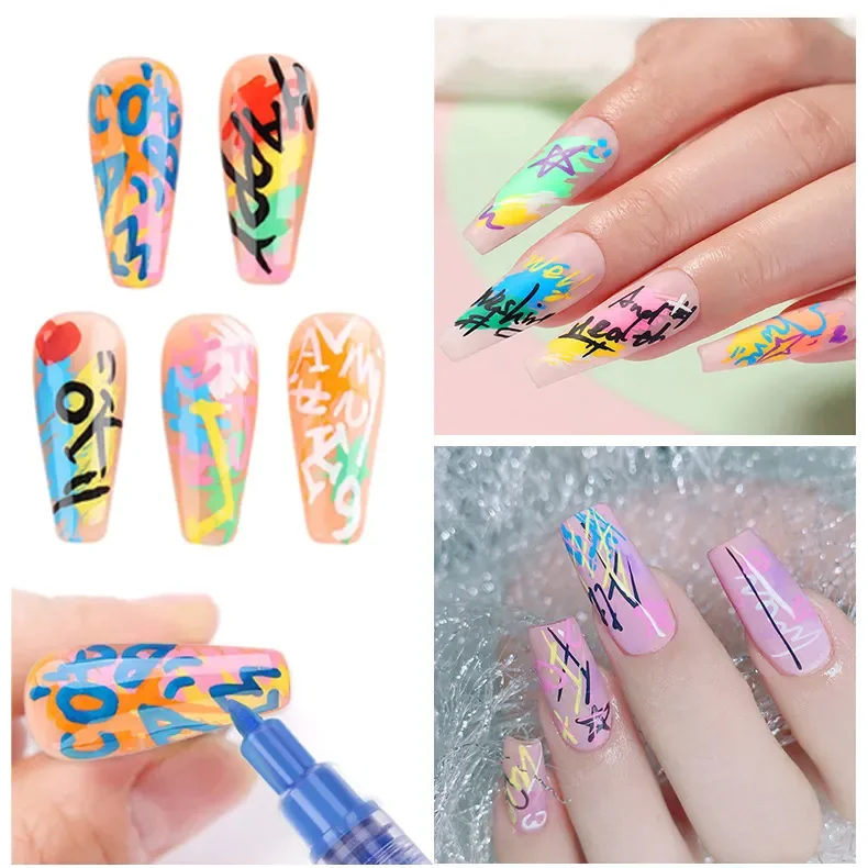 Best New Arrival Oem Graffiti Nail Pen Drawing  Gel Polish Nail Dotting Pen Nail Art Pen For Painting