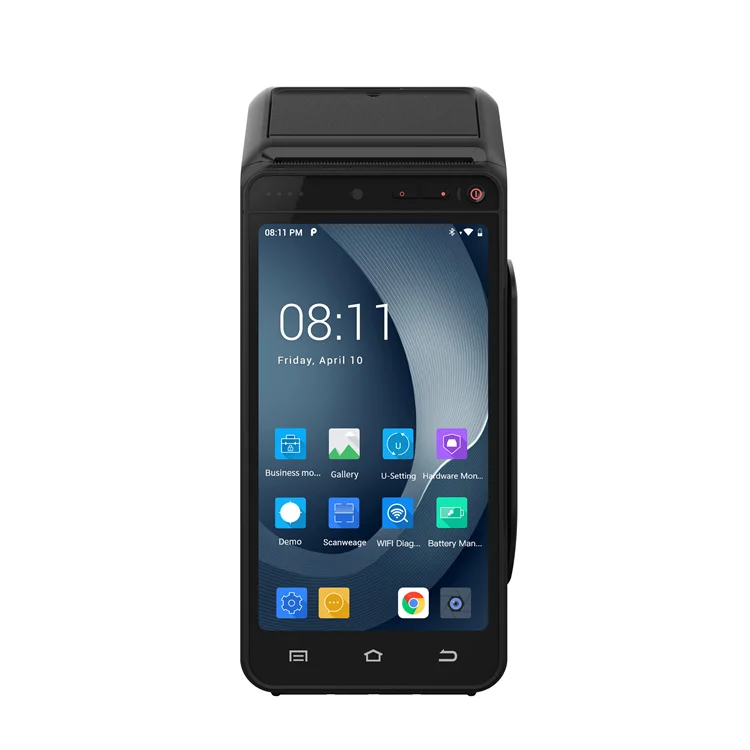 UROVO 5,5 дюймов 4G Android 8,1 сенсорный экран NFC все в одном POS-система портативная POS-машина для ресторанного магазина