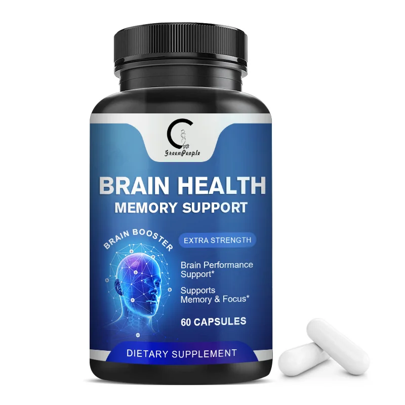 GreenPeople OEM 60 pcs Brain Health and Memory Support Capsule Brain Booster Dietary Supplement