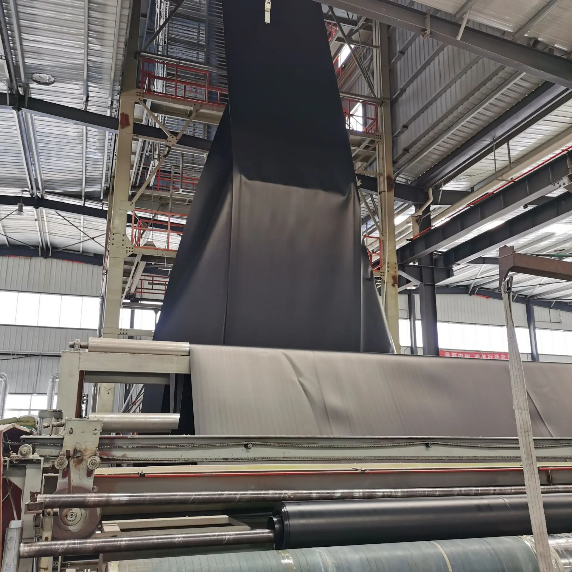 HDPE geotextile film for shrimp pond waterproof film black film biogas digester covered with oxidation pond land