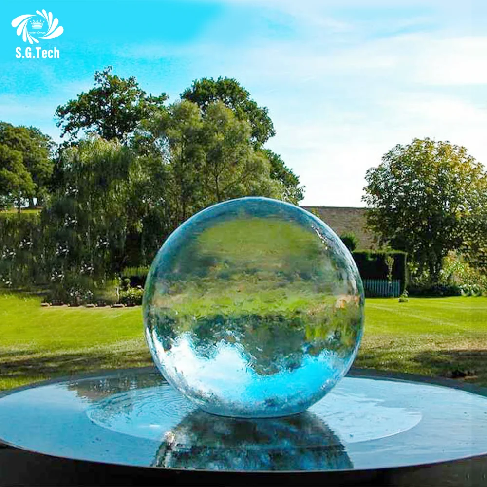 Customized Ball shape Sculpture Stainless Steel/Acrylic sphere globe fountain for Garden decoration
