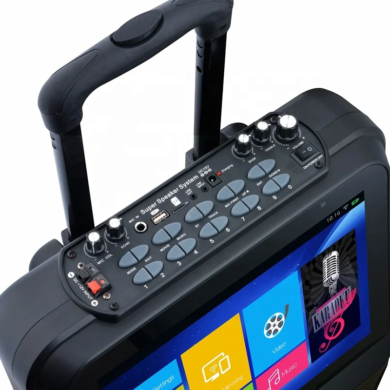 Hone karaoke system Screen Mirroring function Trolley speaker with touchscreen / outdoors karaoke player MKV/MTV