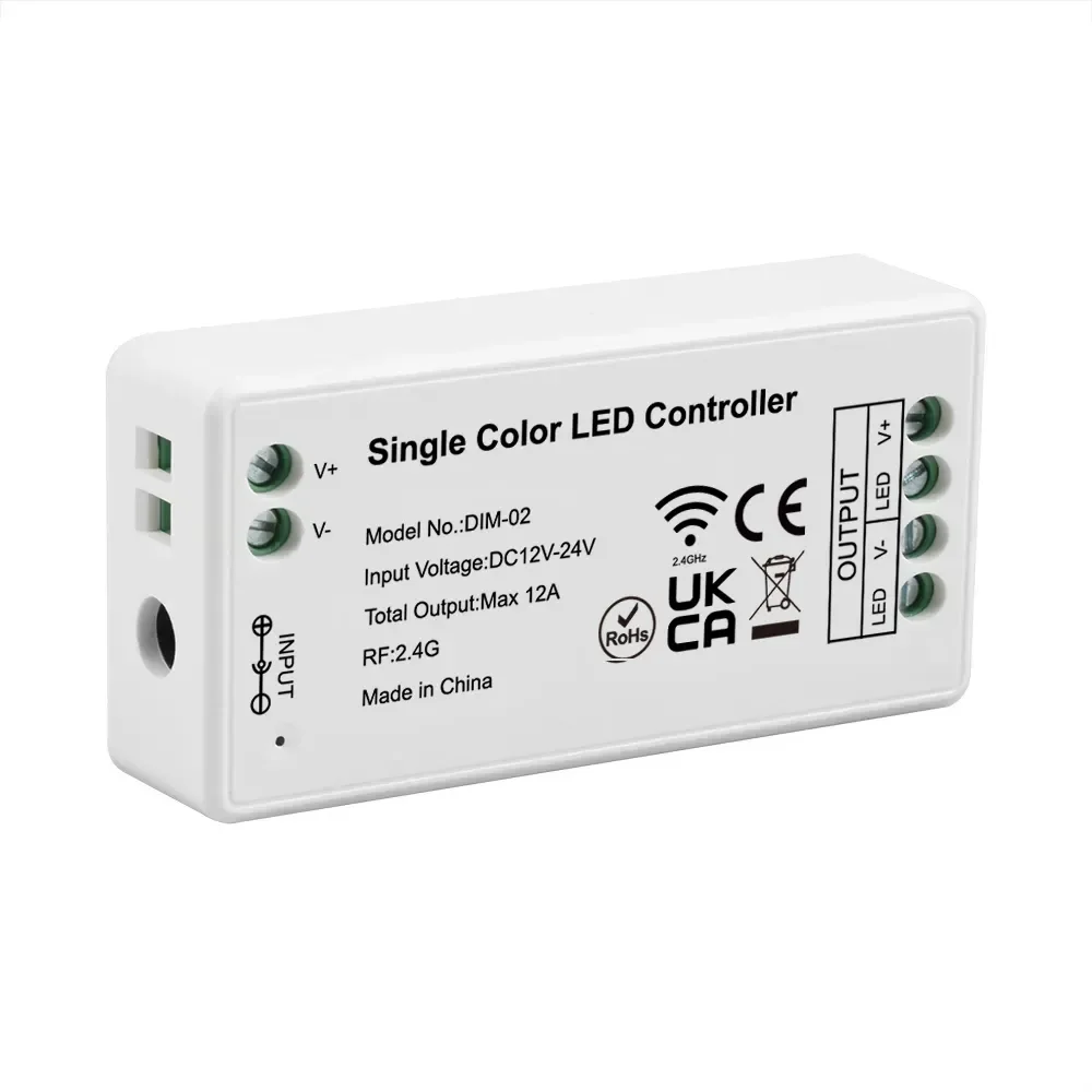2.4G DIM-02 Single Color LED Strip Controller Touch Screen Remote Control RF Wireless DC 12V-24V LED Driver