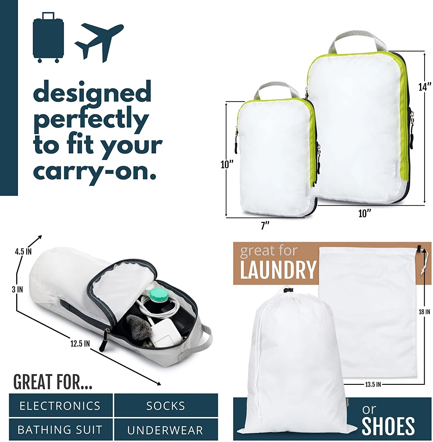 Ederbou Compression Packing Cubes for Travel- Packing Cubes and Travel Organizers