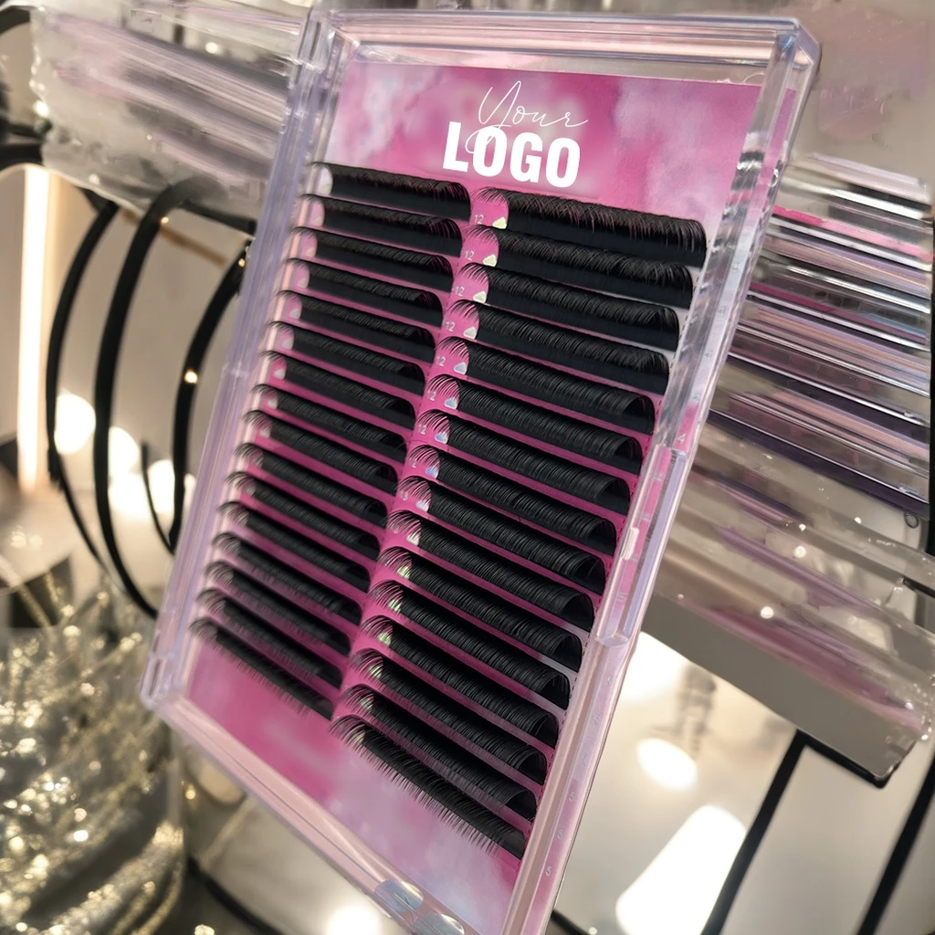 Korea Volume Lash Extension Trays 18 Lines Fluffy Cashmere Lash Trays hand made 0.07 velvet Eyelash Extensions