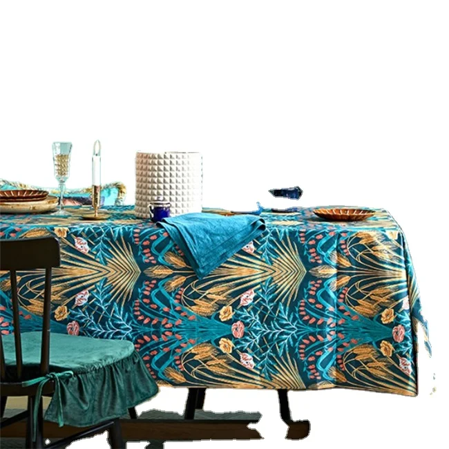 
Good Quality All Over Print Cotton Linen Waterproof Picnic Party Dinner Fancy tartan digital priting tablecloth Table Cloth 
