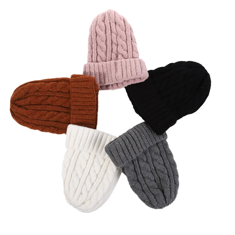 Custom Logo Beanie Hat Japanese Warm Wool Cap High Quality Winter Hats Wholesale Korean new Knitted Cap Fashion Pullover Hats