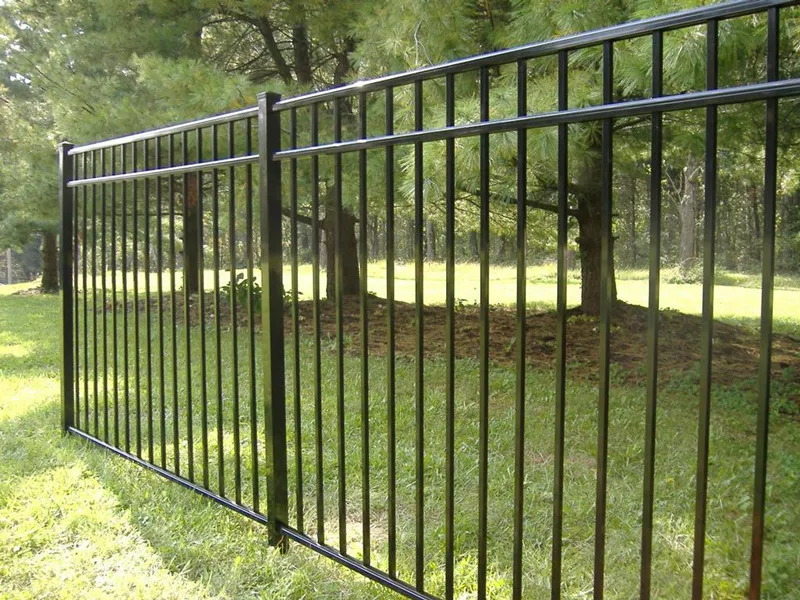 free sample flat top steel picket fence with powder coated in black color design