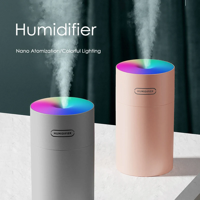 Custom LOGO Desktop USB 300ML Humidifier Bottle Night Light Car Air Humidifier Diffuser