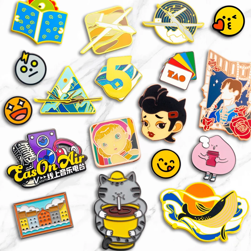 Factory Customized Badge Logo Popular Zinc Alloy Metal Book Crafts Safety Enamel Metal Lapel Pin For Clothing
